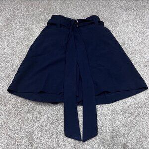 New York & Company Bermuda Short Women’s Blue Faux Pockets Belted Size 4 NWT
